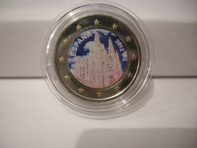 (afbeelding voor) 2 Euromunt Spanje 2012 Burgos UNC COLOUR